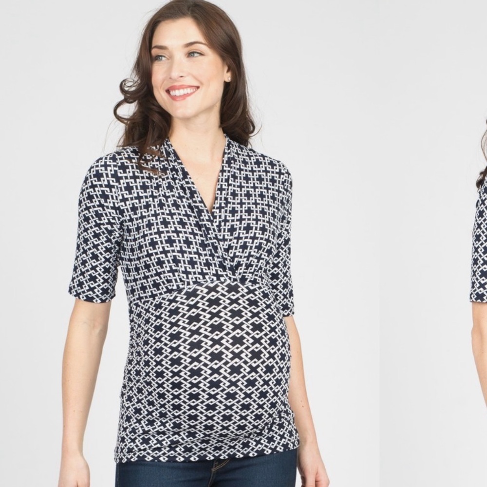 Lilac Geometric Maternity Blouse